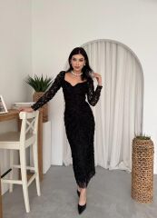 Folers Çiçek Desenli Elbise