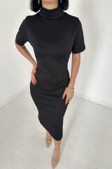 Siyah Balıkçı Yaka Elbise