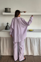 GÖMLEK - PANTOLON TAKIM - Lila