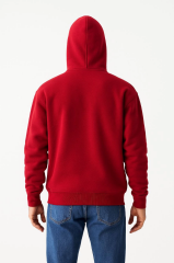 Samuray Ninja Çift Kapşonlu ZIP Fermuarlı Kanguru Çepli Tam Fermuarlı Hoodie Swetshirt - Kırmızı
