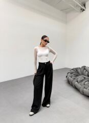 230 Gr Poly Viscose Full Lycra Pi̇leli̇ Palazzo Pantolon