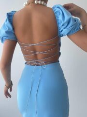 Hessen Sırt Dekolteli Elbise