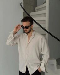 Erkek Uzun Kollu Regular Sofya Keten Gömlek