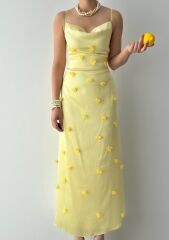 Dora Çiçek Detaylı Elbise