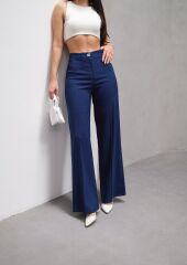 Yüksek Bel Straight Fit Palazzo Pantolon
