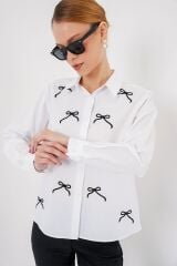 Fiyonk Detay Gömlek 20311 - Beyaz