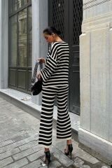 Candy Çizgili Straight Fit Pantolon Takım 9705-015