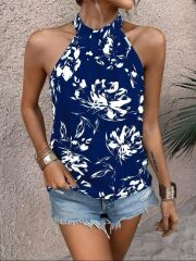 Kadın çiçek Desen Mikro Kumaş Bluz