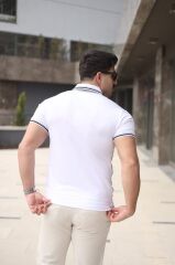 Erkek Polo Yaka Fermuar Detaylı Tişört