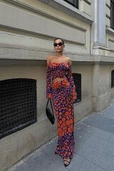 Pansy Cut Out Animal Desen Elbise 2678-8