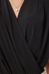 Kadın Sendy Kumaş Kruvaze Yaka Vatkalı Bluz