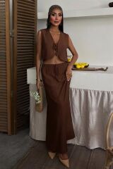 Yelek Önden Bağlamalı Uzun Etekli Takım 10192