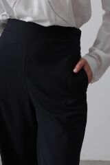 Beli Yarım Lastikli Palazzo Pantolon - Lacivert