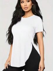 Kadın Türlü Viskon Kumaş Yırtmaç Detaylı Bluz