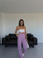 KARGO PANTOLON - Lila