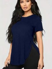 Kadın Türlü Viskon Kumaş Yırtmaç Detaylı Bluz