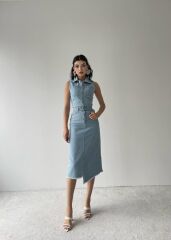 Meldia Jean Sıfır Kollu Elbise