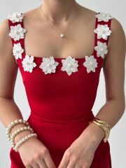 Alyosa Çiçek Detaylı Elbise