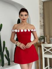 Alyosa Çiçek Detaylı Elbise