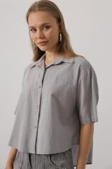 Yarım Kol Gömlek - Gri