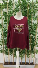 Kadın Uzun Kollu Bisiklet Yaka Desenli Viskon Iki Iplik Bluz