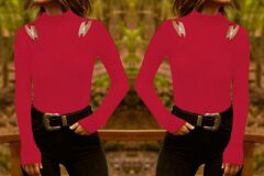 Kadın Uzun Kollu Omuz Dekolte Ve Aksesuar Detay Viskon Bluz