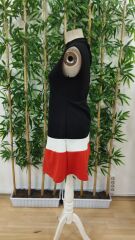 Kadın Sıfır Kol Yarı Balıkçı Yaka şerit Detaylı Ithal Krep Elbise