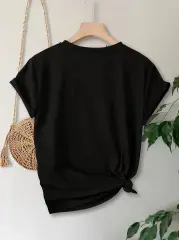 Anneler Günü Baskılı T-shirt - Siyah