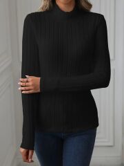 Kadın Uzun Kollu Balıkçı Yaka şardonlu Kaşkorse Bluz