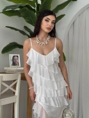 Ples Yırtmaç Detaylı Elbise