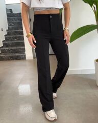 Kadın Yüksek Bel Full Likralı Krep Kumaş Pantolon