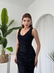 Kren Gül Detaylı Elbise