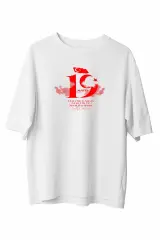 19 Mayıs Unisex Baskılı T-shirt - Beyaz