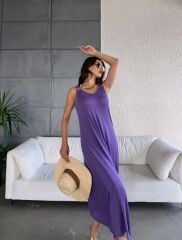 Kadın çan Dokuma Kumaş V Yaka Asimetrik Kesim Elbise