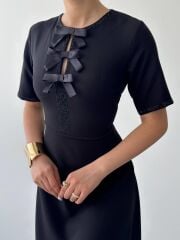 Wera Taşlı Fiyonk Detaylı Elbise