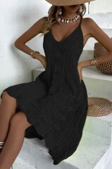 Kadın Ince Askılı Triko Elbise