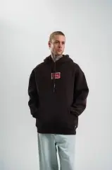 POLIZEI Premium Kalite Unisex Kapşonlu Dijital Patchli SweatShirt - Kahve