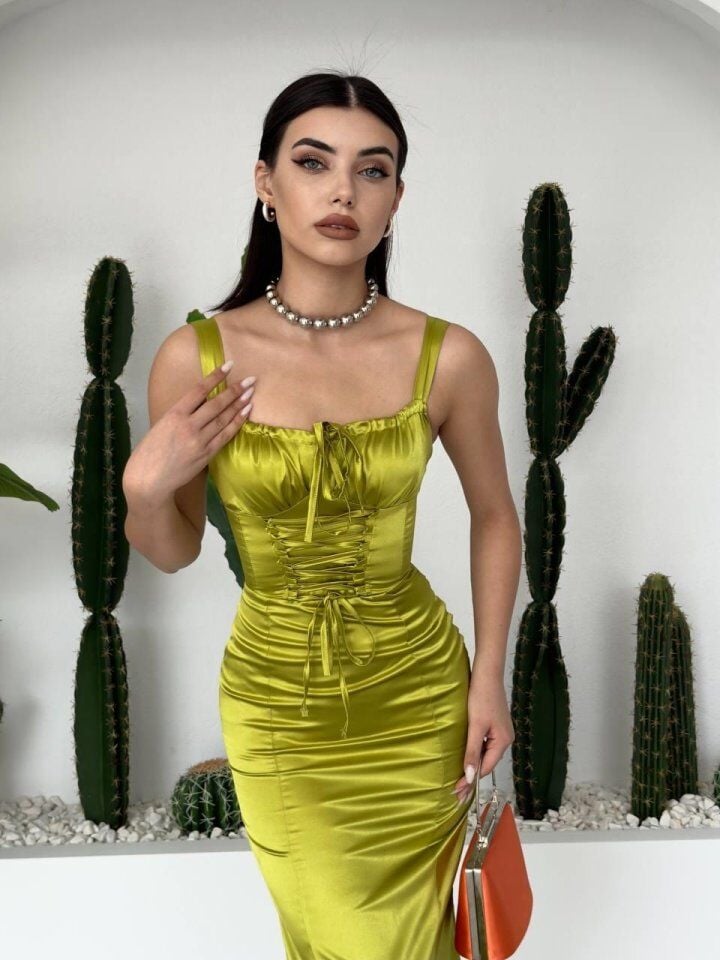 PAG İP ASKILI ELBİSE