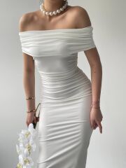 Milan Madonna Yaka Kalem Elbise