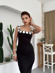 Mıng Çiçek Detaylı Elbise