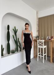 Mıng Çiçek Detaylı Elbise