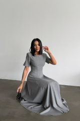 POLİVİSKON ELBİSE - Gri