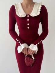 Sura Bebe Yaka Elbise