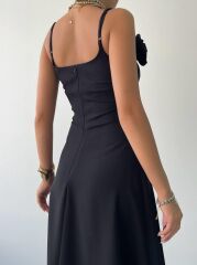 Matilda Gül İp Askılı Elbise