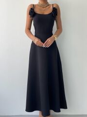 Matilda Gül İp Askılı Elbise