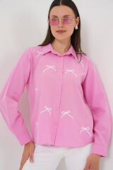 Fiyonk Detay Gömlek 20311 - Pembe