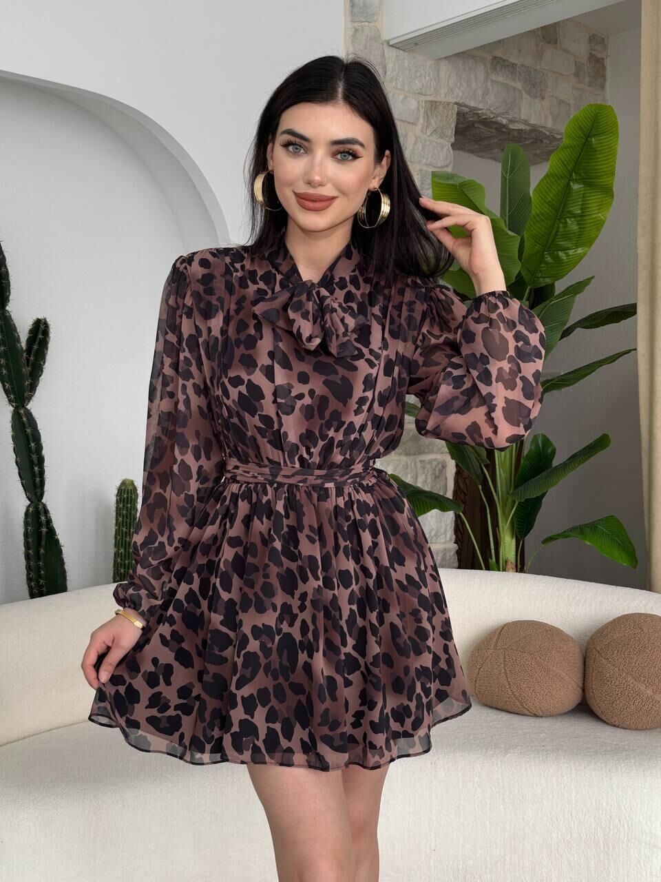 Tepa Fiyonk Detay Elbise