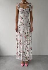 Poses Omuz Bağlamalı Elbise