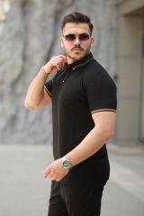 Erkek Düğmeli Yaka Waffle Kumaş Kısa Kollu Tişört