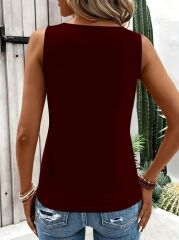 Kadın Askılı Yaka şerit Halka Detaylı Viskon Bluz